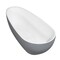 Aqua Eden 71.63 L, 32.88 W, Glossy White/Matte Gray, Solid Surface White Stone VRTOV713422WG - alternate 1